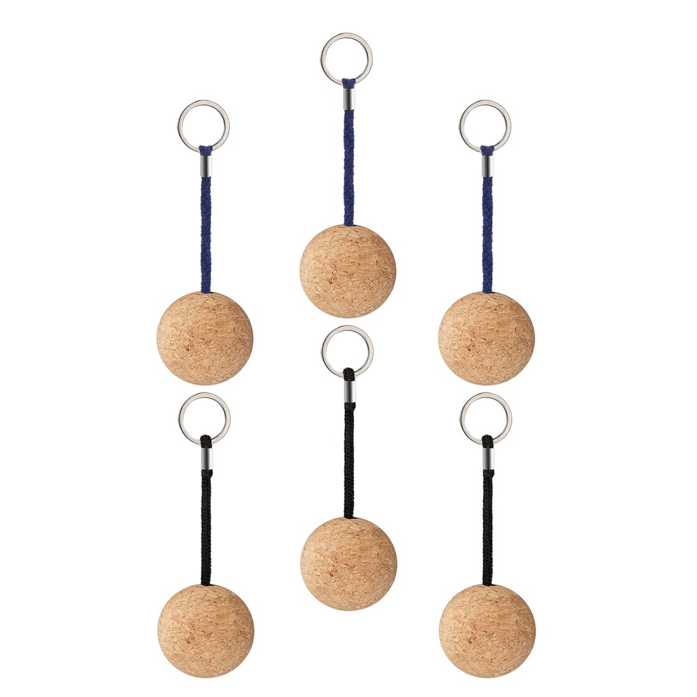 6Pcs Lightweight Cork Floating Key Rings for Water Sports Boating and Beach Use