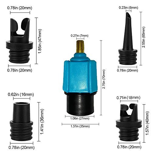 Inflatable SUP Pump Adapter 4 Nozzles 7mm Air Hose Port For Kayak Canoe Boat