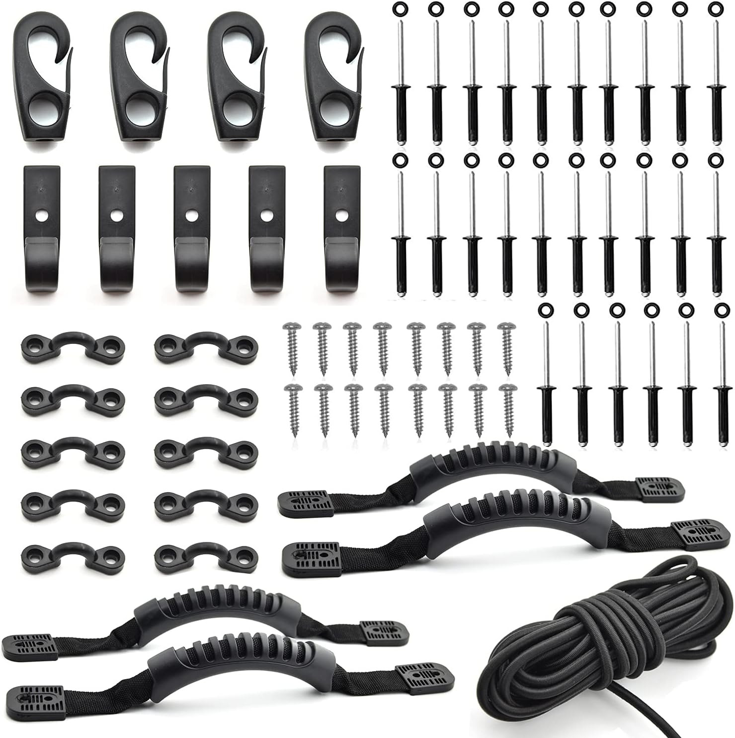 Kayak Carry Handle Rigging Kit -Kayak Canoe Carry Handles, 15 FT 6Mm Elastic Bun