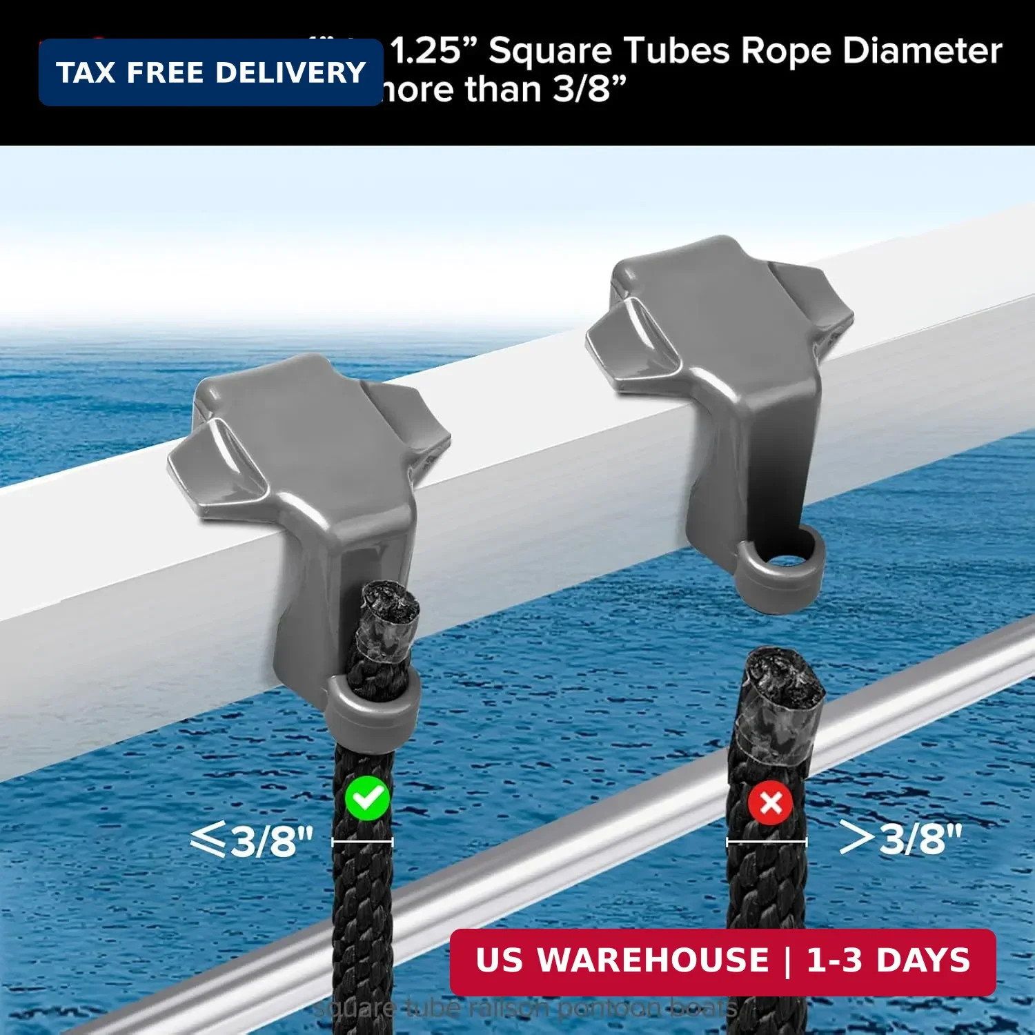 Pontoon Boat Fender Clips Bumper Buoy Hanger/Holders/Cleat Clamp/Adjuster for Sq