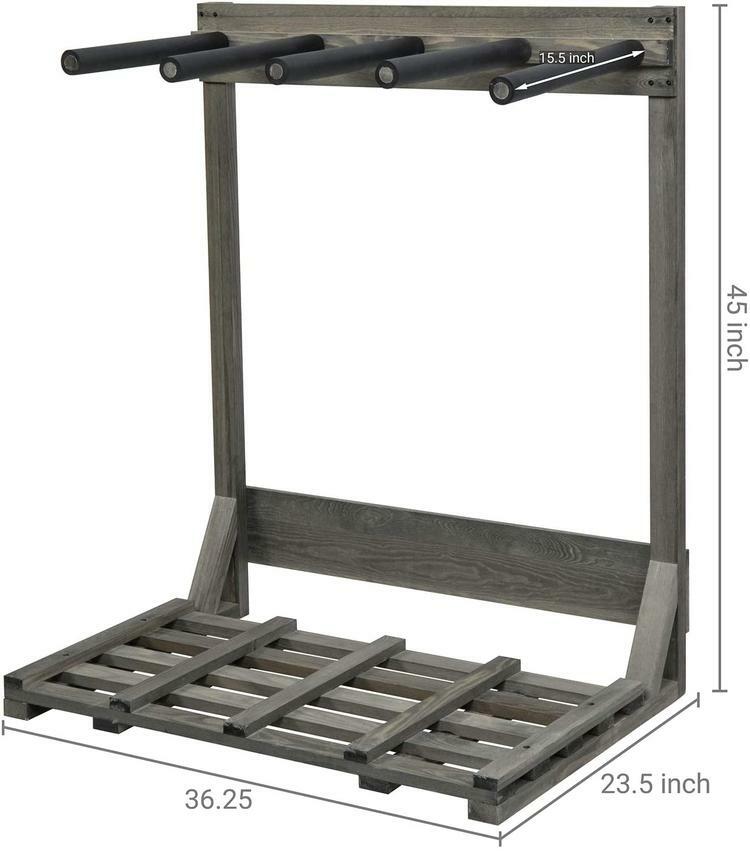 4-Ft Gray Freestanding Vertical Surfboard Storage Rack, Snowboards, Wake Boards