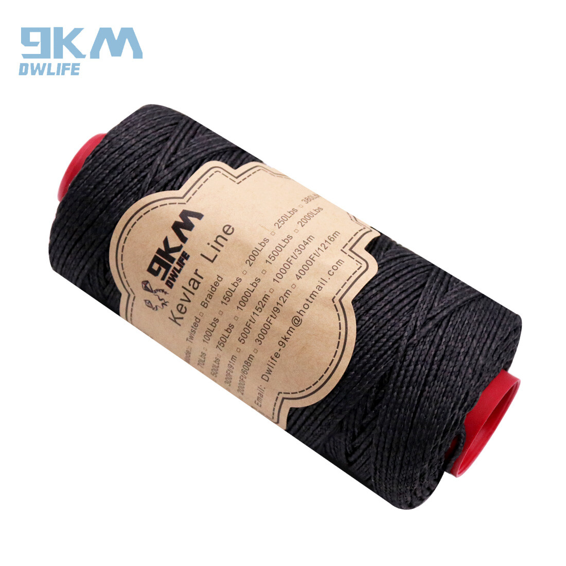 750lb Heavy Duty Black Speargun Braid Line Made with Kevlar Conventional Wrap