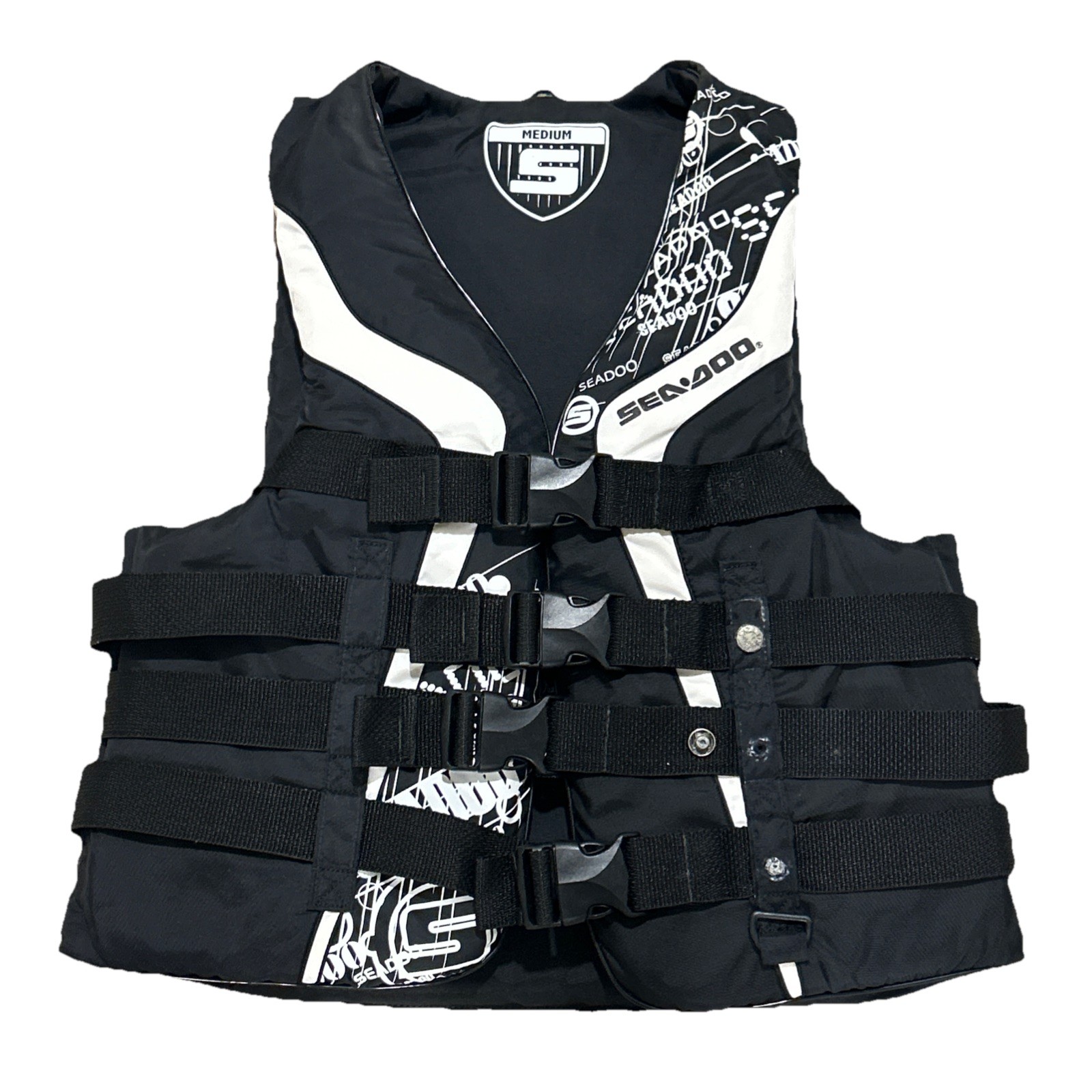 Sea Doo 1714 Ski Wakeboard Vest Unisex Size MED. Black Gray Pre-Owned