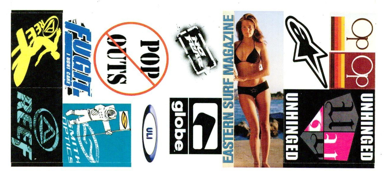 EASTERN SURF MAGAZINE OP REEF ALPINESTARS SMITH OPTICS STICKER SHEET SHIPS FREE!