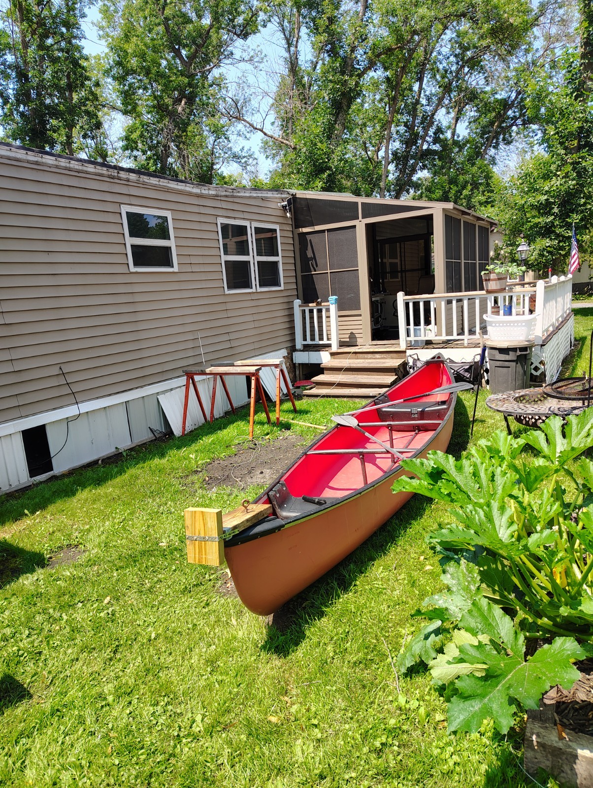 Coleman 17 ft Canoe Red w/ 2 Paddles, 3 Person, 660 lb Max Capacity