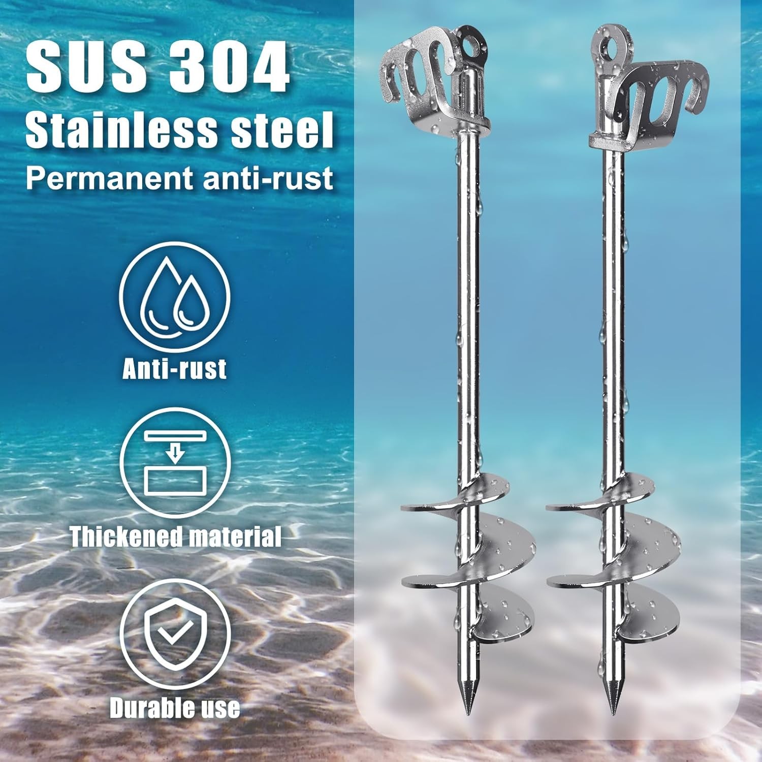 BeneLabel 17 26 36in Boat Sand Anchor Stainless Steel