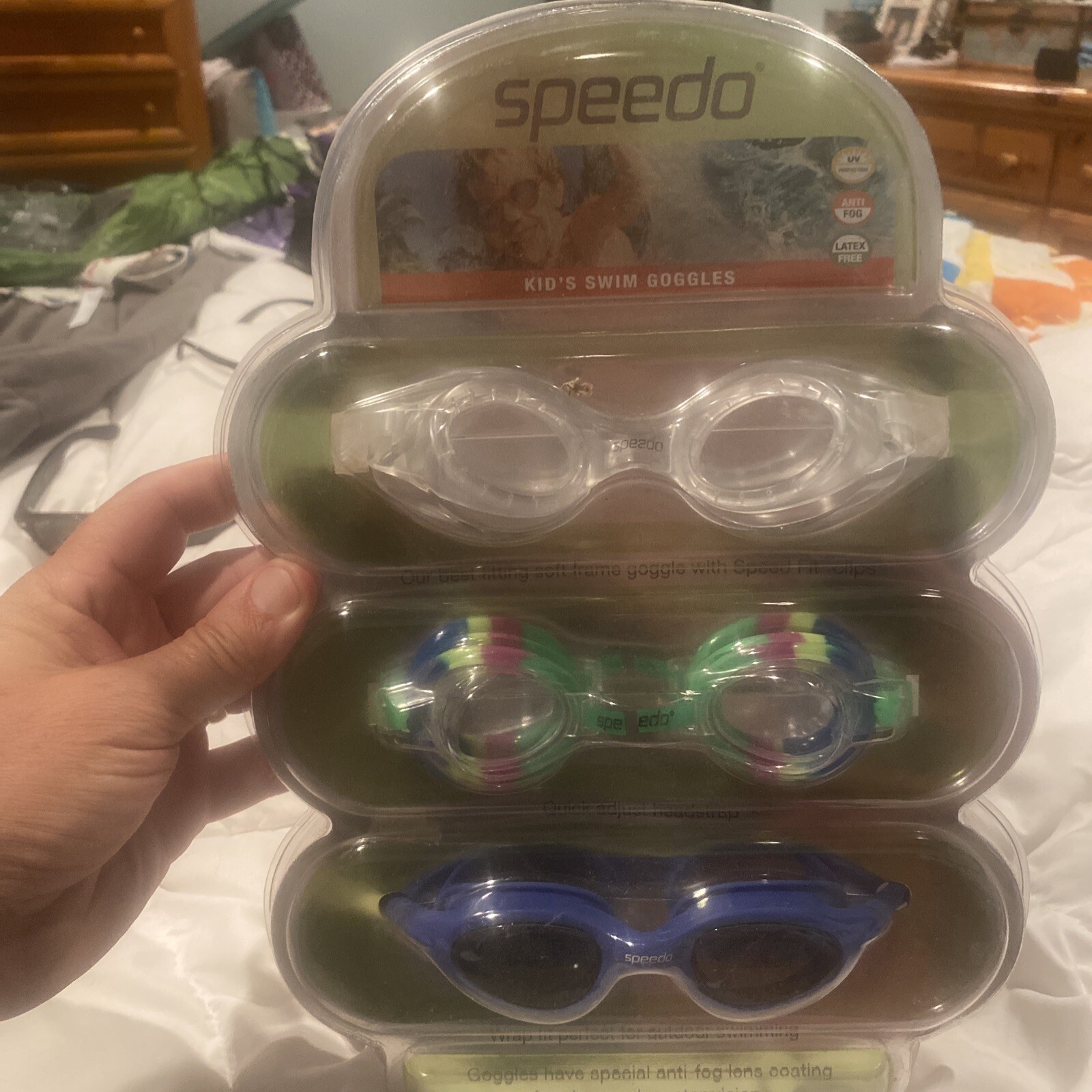 Speedo Kids Anti Fog UV Swimming Goggles 3 Pack BRAND NEW SEALED