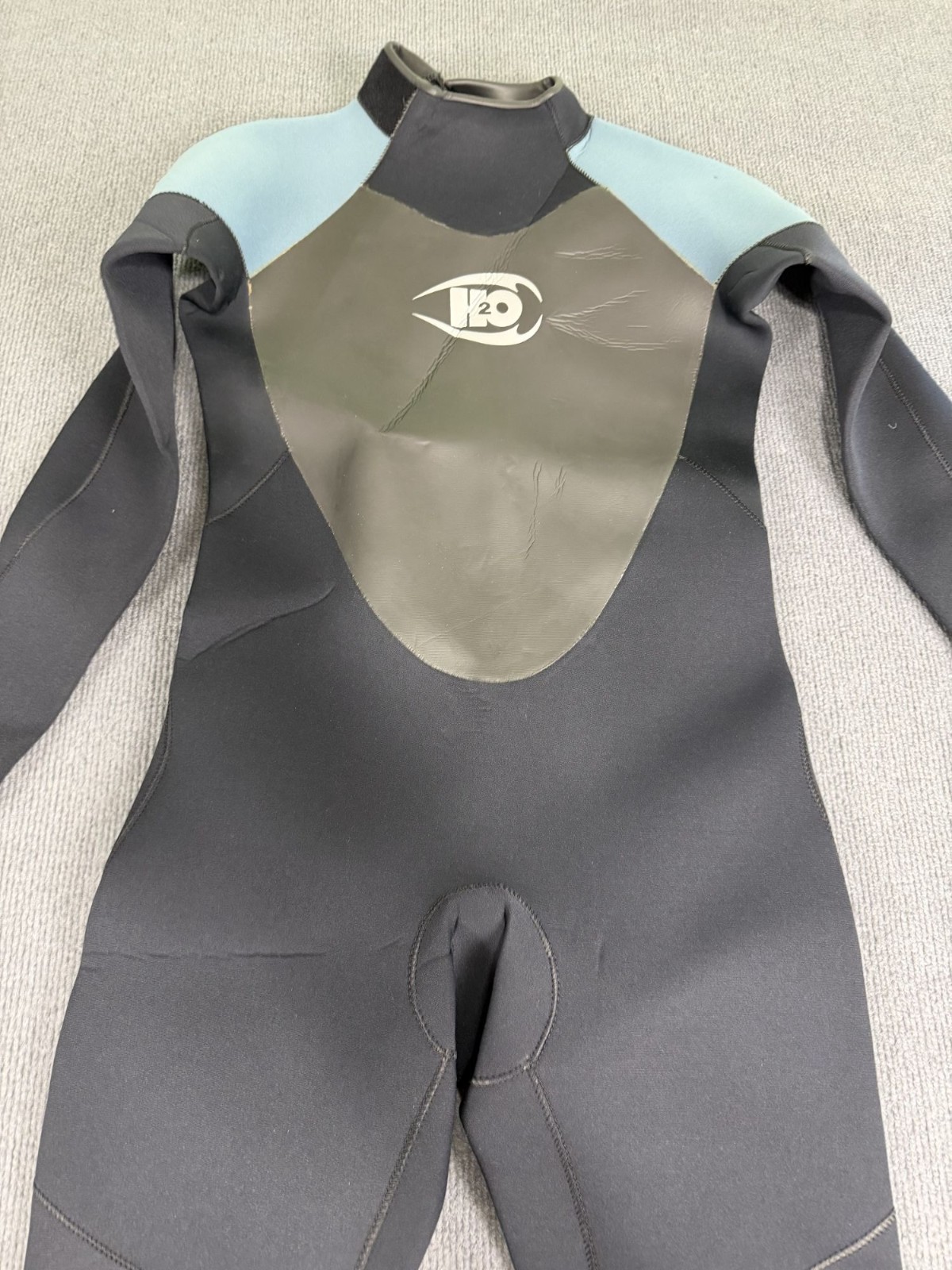 H2O Men’s Black & Gray Full Body Wetsuit Surf Diving Suit ML