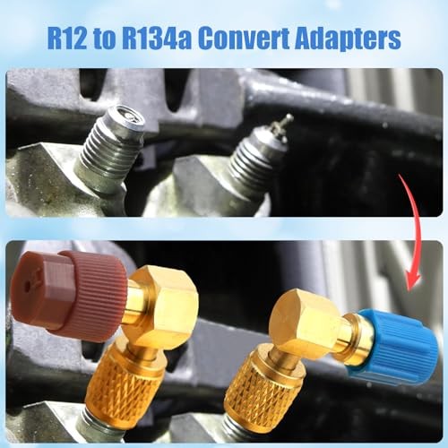 8 Pcs R12 to R134a Conversion Kit 90° High and Low Side R12 to R134a Retrofit