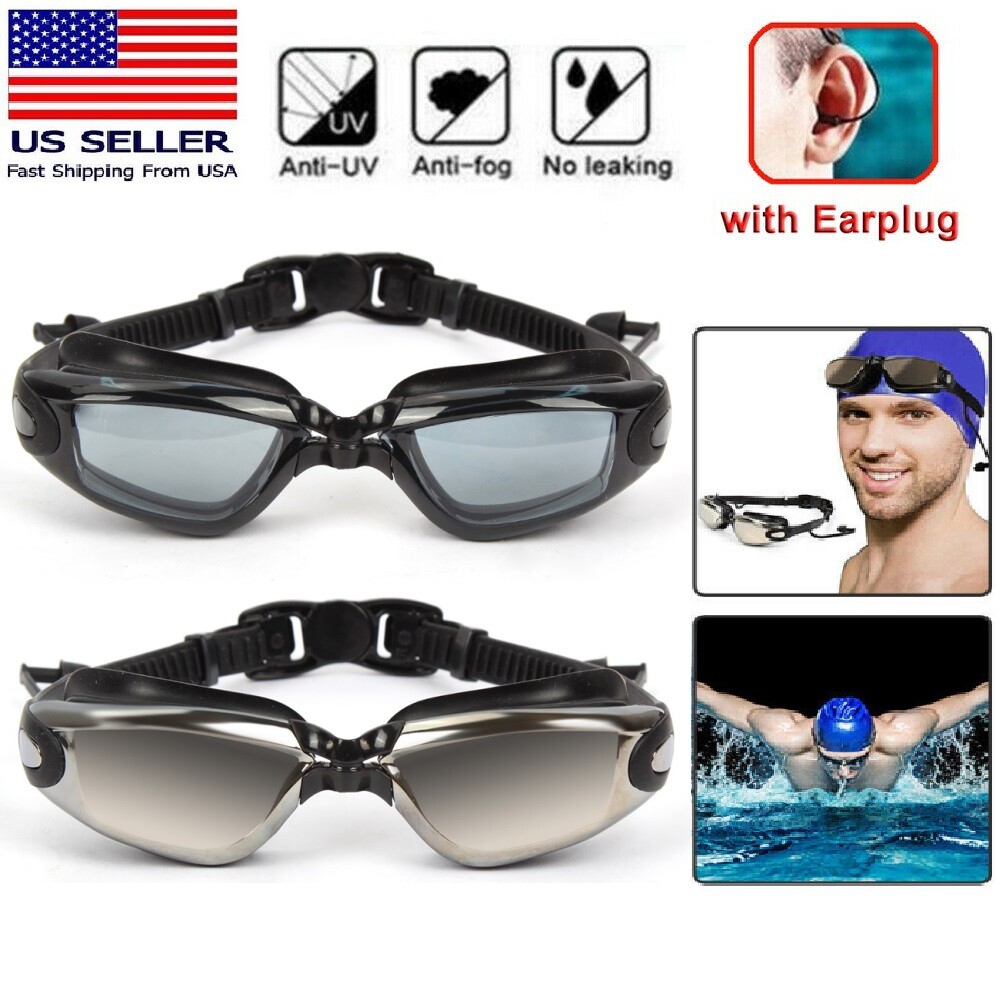 Anti-Fog Swimming Goggles Glasses UV protection for Women Men Kids with Ear Plug