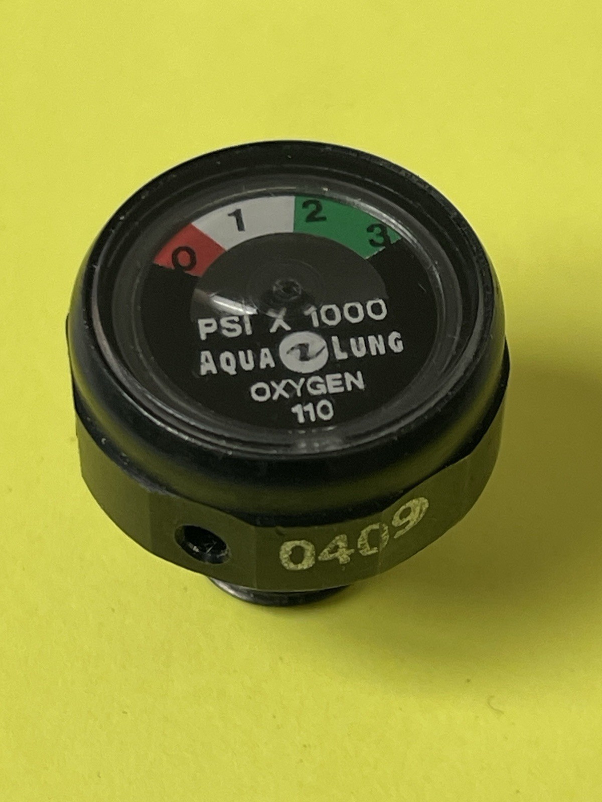US Divers Aqua Lung 1000 PSI Oxigen Pressure Gauge No.110 (25M7)