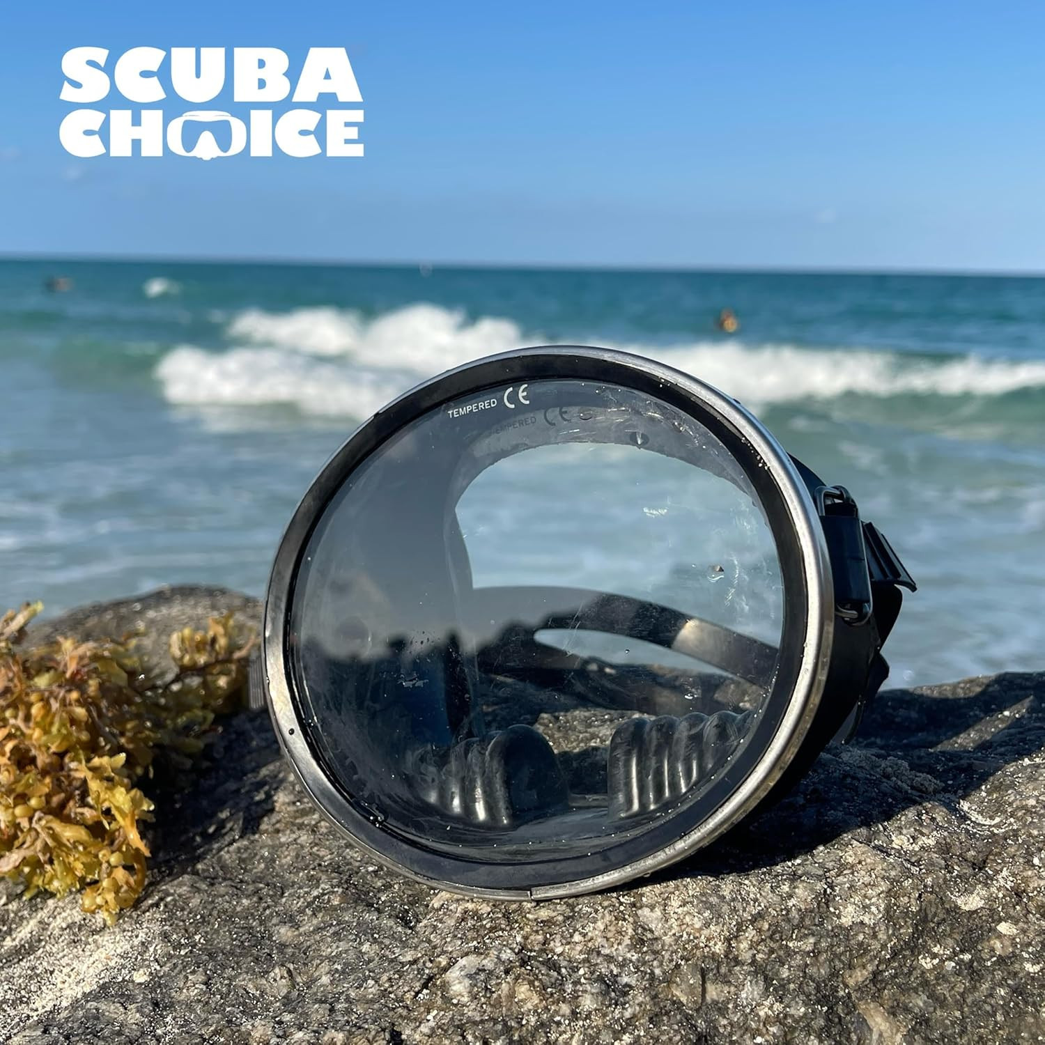 Scuba Diving Mask, Oval Tempered Glass Snorkel Mask with Comfortable Classic Rub
