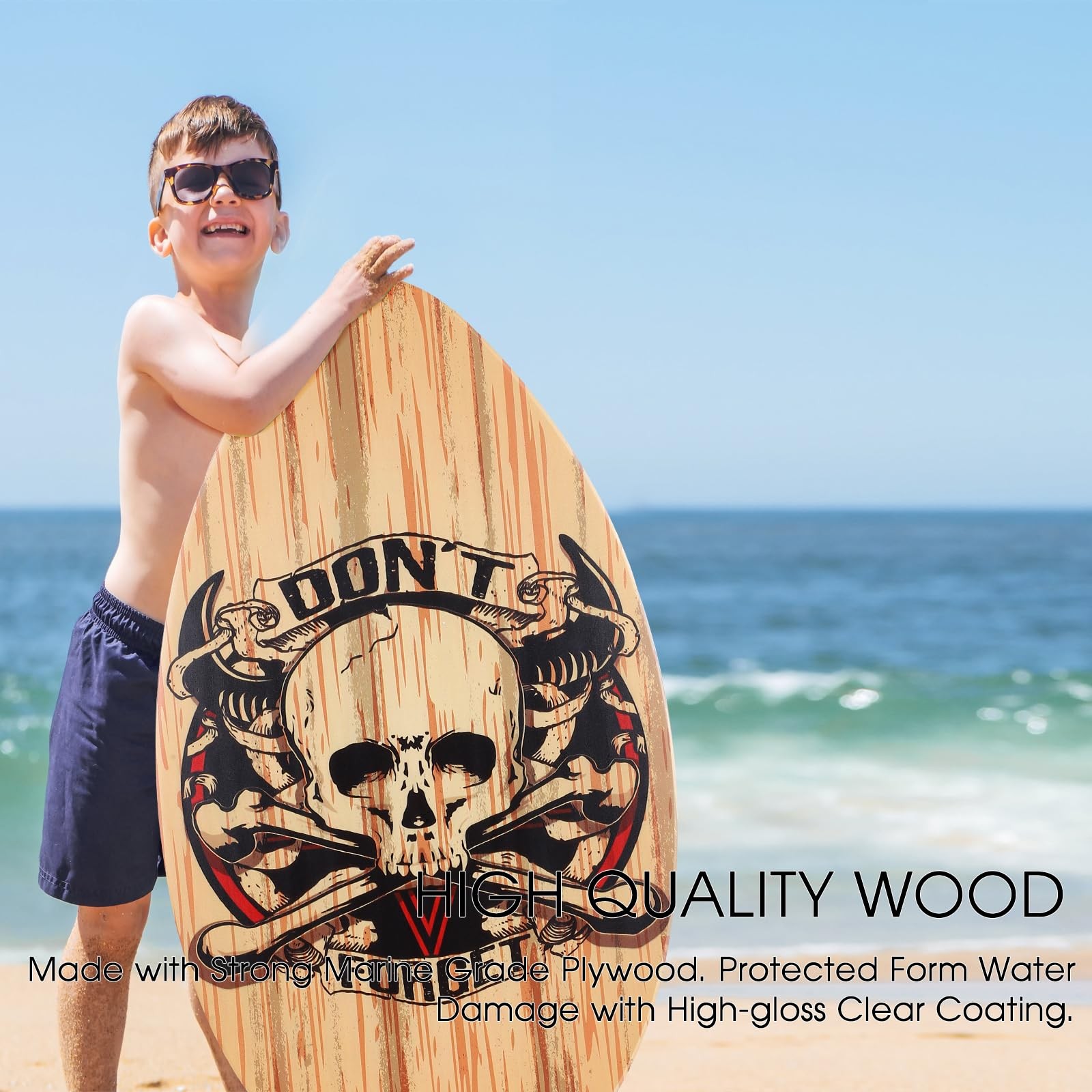 Hqo Lovl 35 Inch Skim Board For Kids Adults Wooden Skim Boards High Gloss Coat