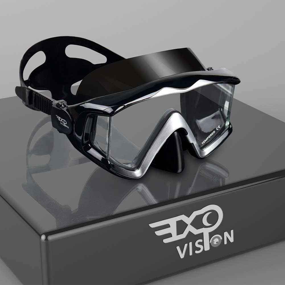 Scuba Diving Mask Tempered Glass Lens Swim Goggles Snorkeling Panoramic View