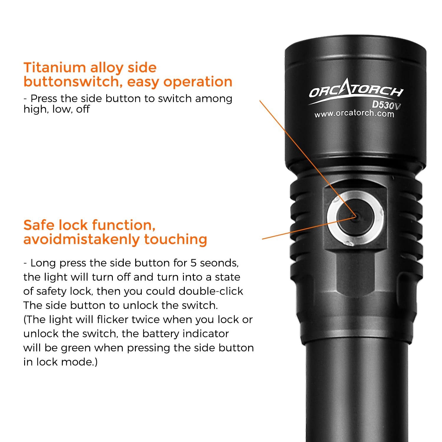 ORCATORCH D530V 1000 Lumen Scuba Dive Video Light 120 Degrees Wide Beam Angle…