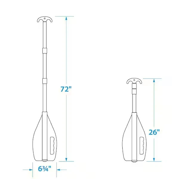 72 in. Telescoping Paddle – Orange Aluminum Adjustable Boating Oar, Lightweight.