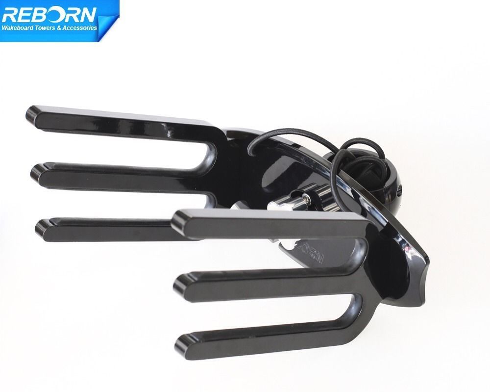 Reborn Black Pro QR Boat Wakeboard Rack Plus Wakeboard/Kneeboard Combo Rack