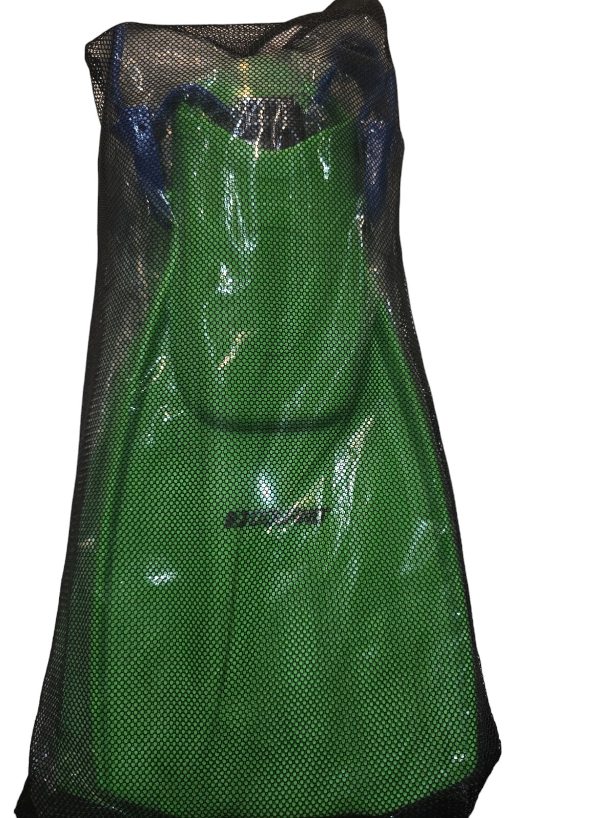 Dolfino Youth 3 Piece Neon Green Fin Set (2 Fins & Mesh Carry Bag) Sz Youth 1-3