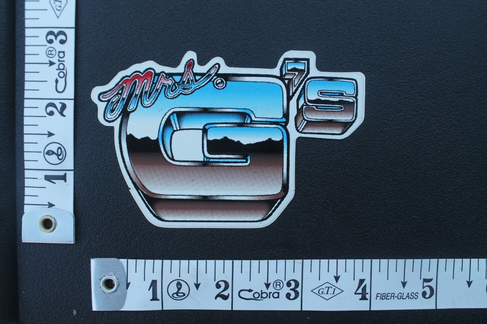Mrs G’s Surf Skate Shop Chrome Silver Gangster Hood V9A Vintage Surfing STICKER