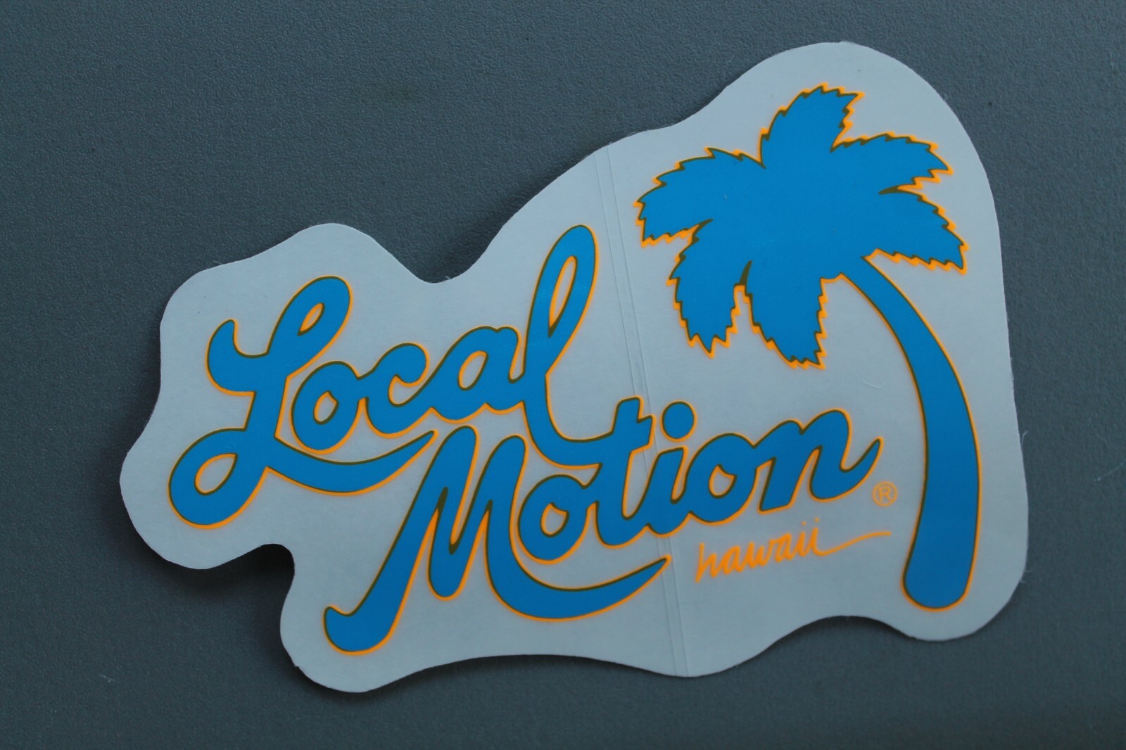 LOCAL MOTION Hawaii Clear Neon Blue Orange OG 80’s LM2 Vintage Surfing STICKER