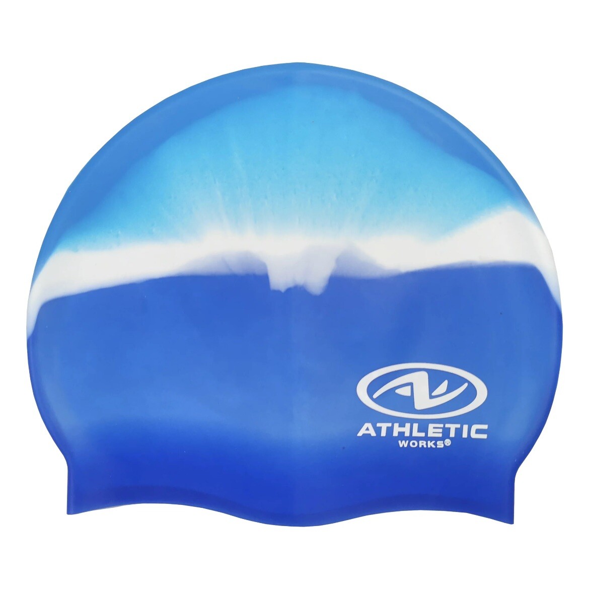 ATHLETIC WORKS Junior / Youth Swim Cap 100% Silicone Latex Free – Ice Blue