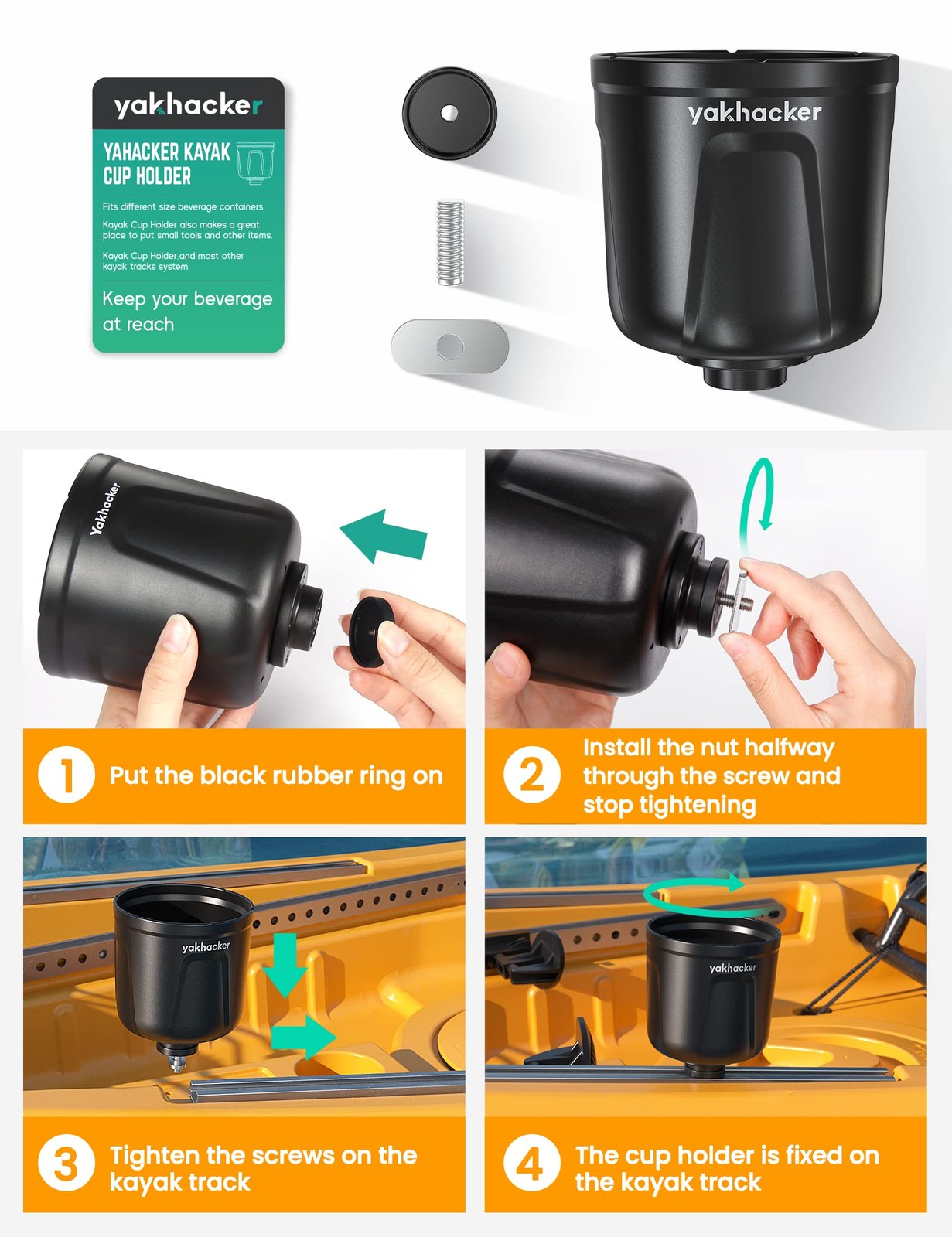MultiFunctional Kayak Cup Holder, Bottle Phone Holder,Drink Fishing Tool, Lar…
