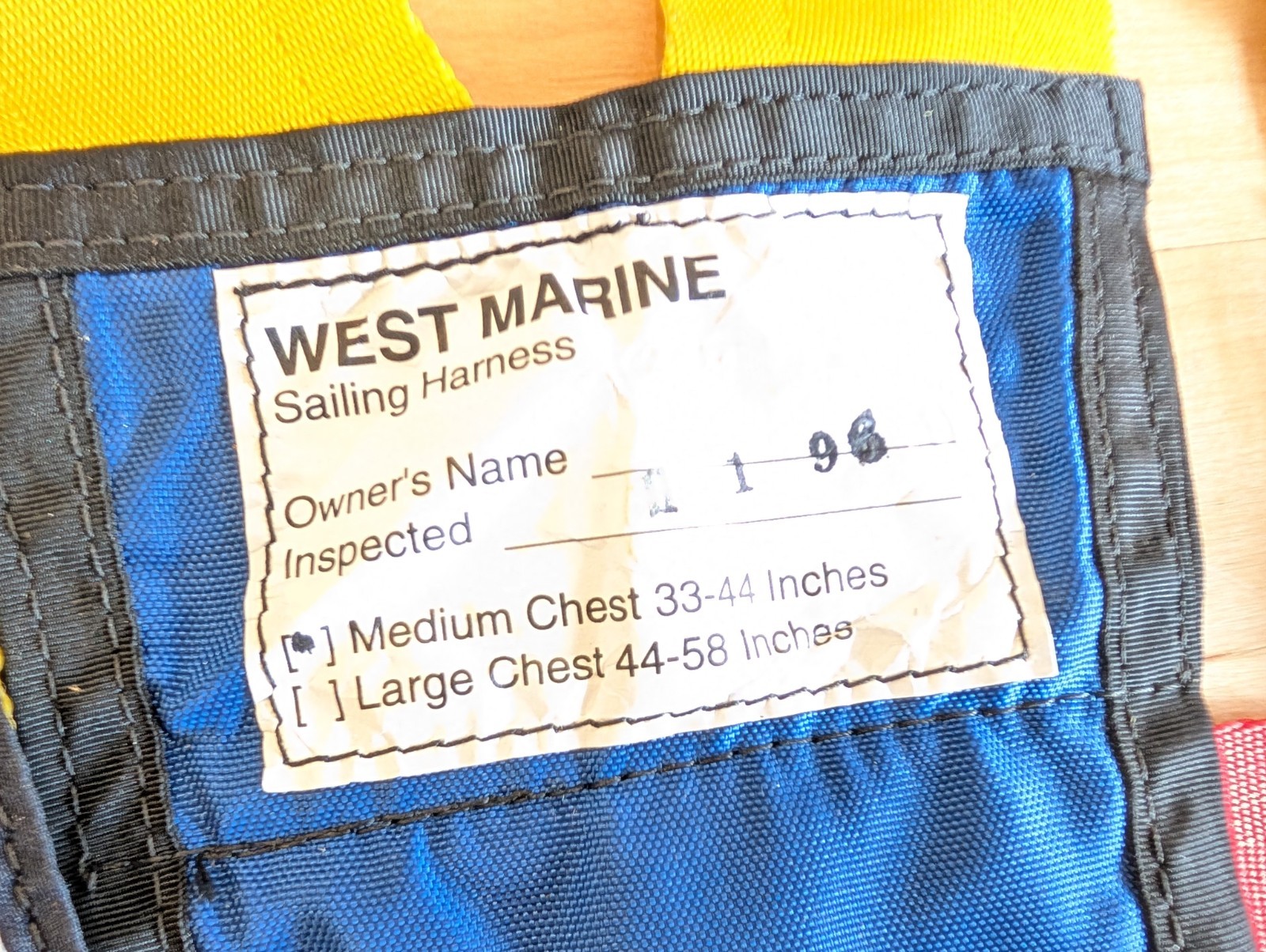 West Marine Sailing Harness Safety Harness Medium Good Condition