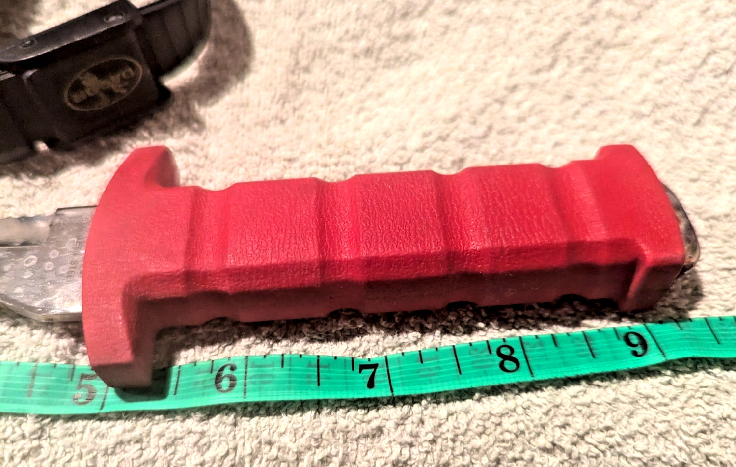 Vintage Dacor Stainless Steel Scuba Diving Knife w/ Rubber Leg Sheath Japan Red