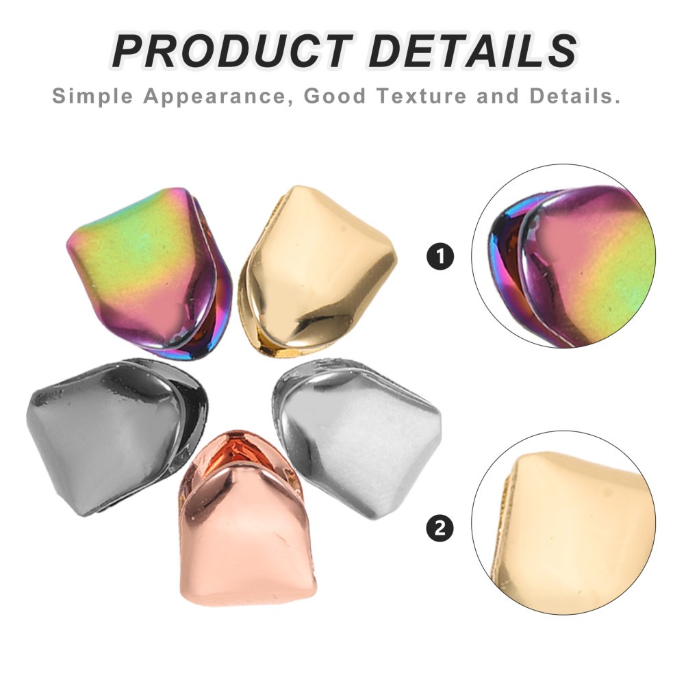 5Pcs Reusable Single Tooth Grill Caps Stainless Steel Hip Hop Teeth Jewelry