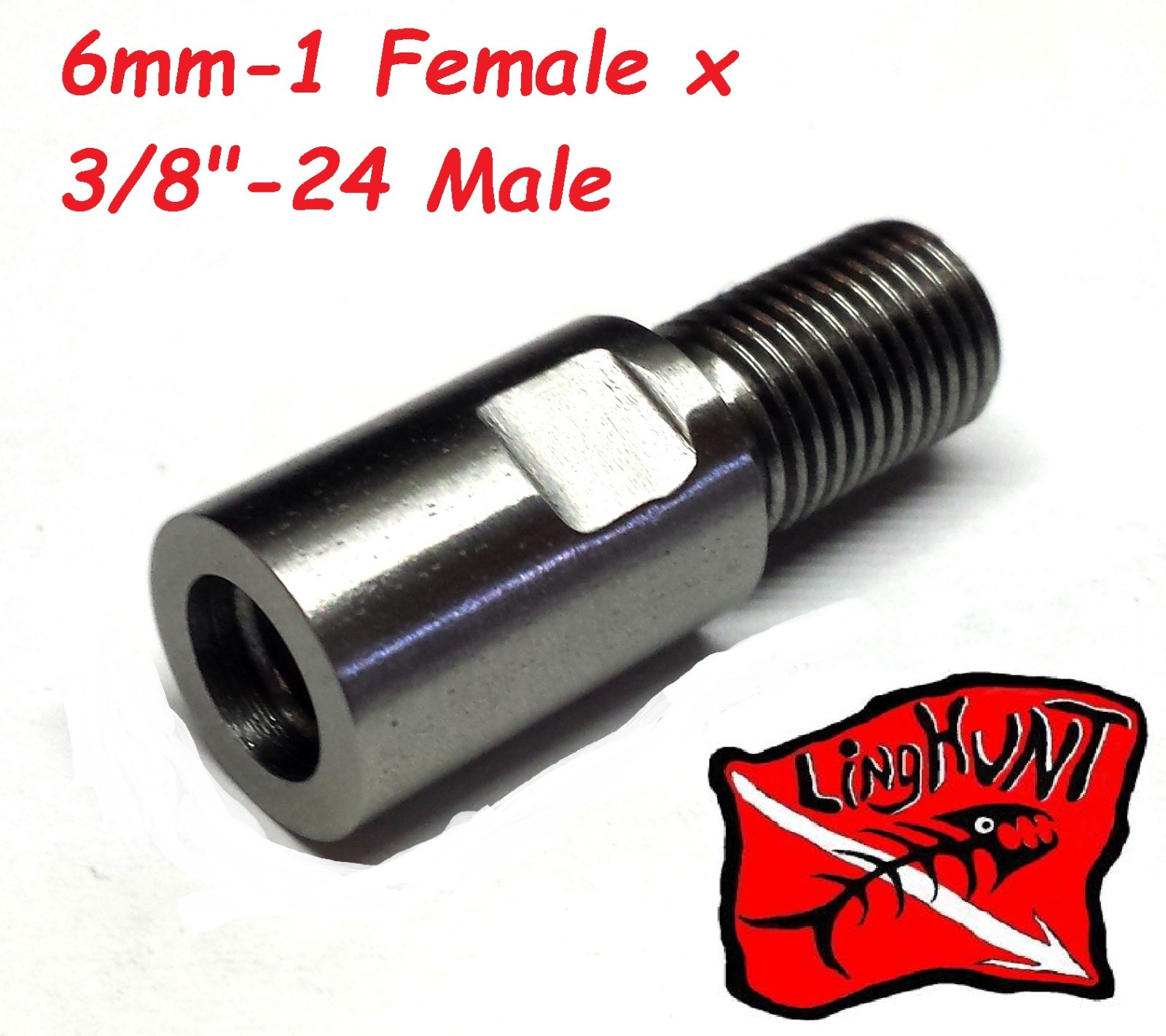B2409-7 Adapter 3/8″-24 Male x 6 mm -1 Female Stainless polespear