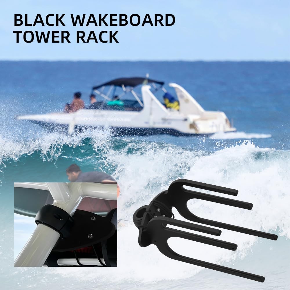 ** NEW Universal Wakeboard Tower Rack | Black Aluminum | Tool-Free Release