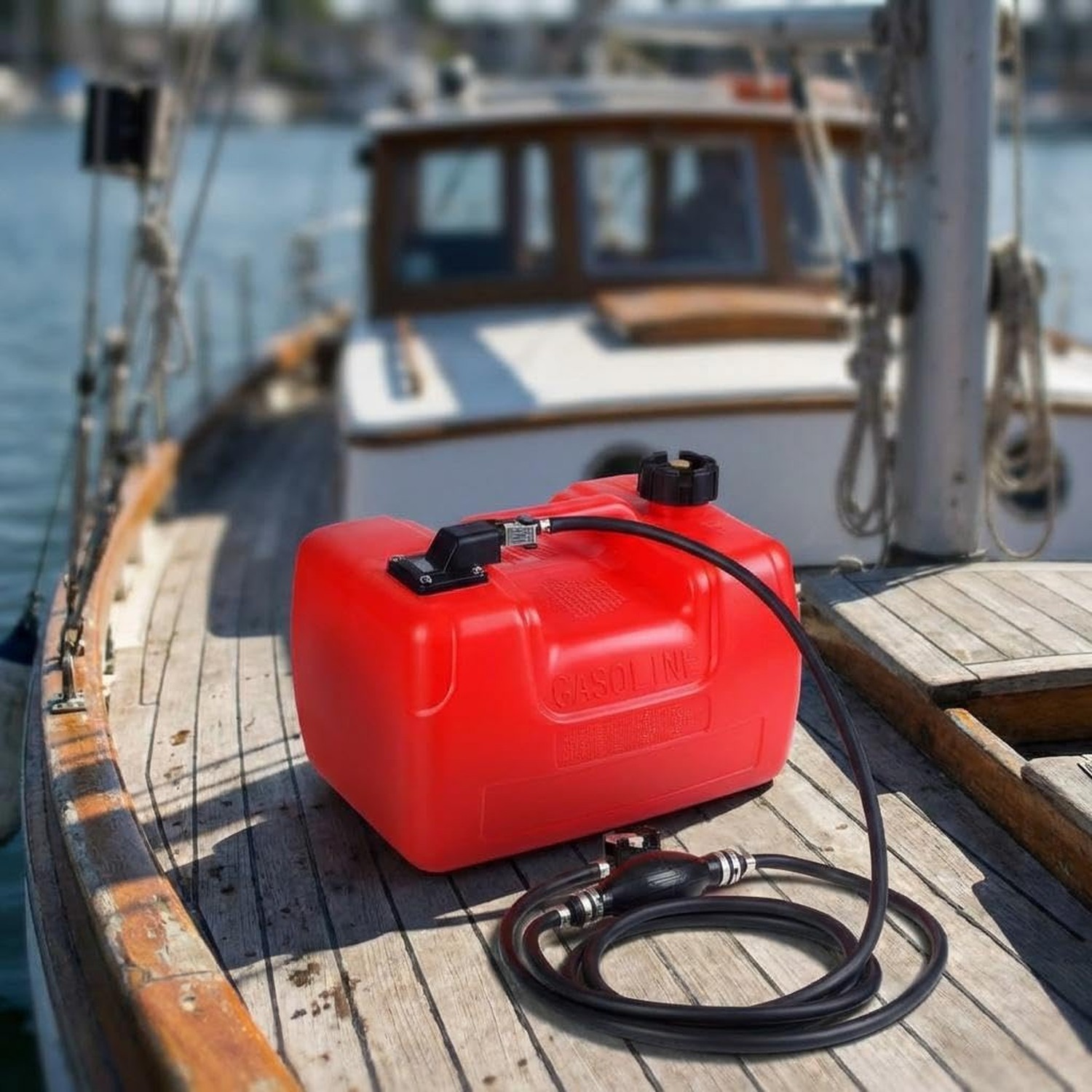 3 Gallon Portable Marine Tank with 9.8ft Hose-12L Marine Boat Transfer Tank, …