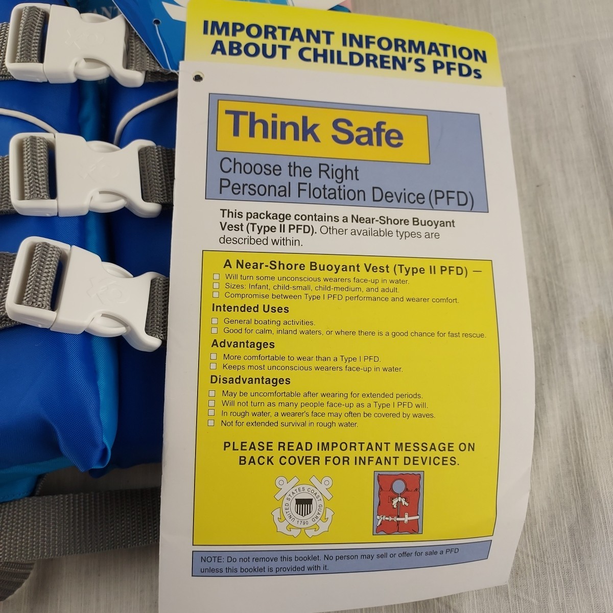 Infant Baby Life Vest Type II Up To 30 Pounds New X2O U.S. Coast Guard Approved