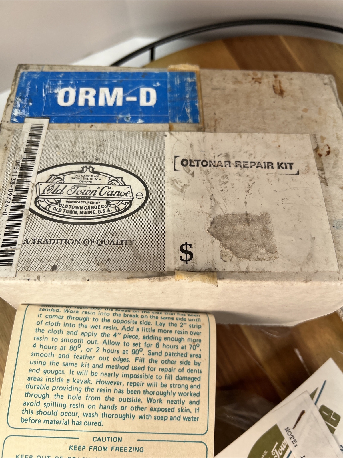 Vintage Old Town Canoe Co. Oltonar Repair Kit, Maine, USA – Vintage Poss Driedup