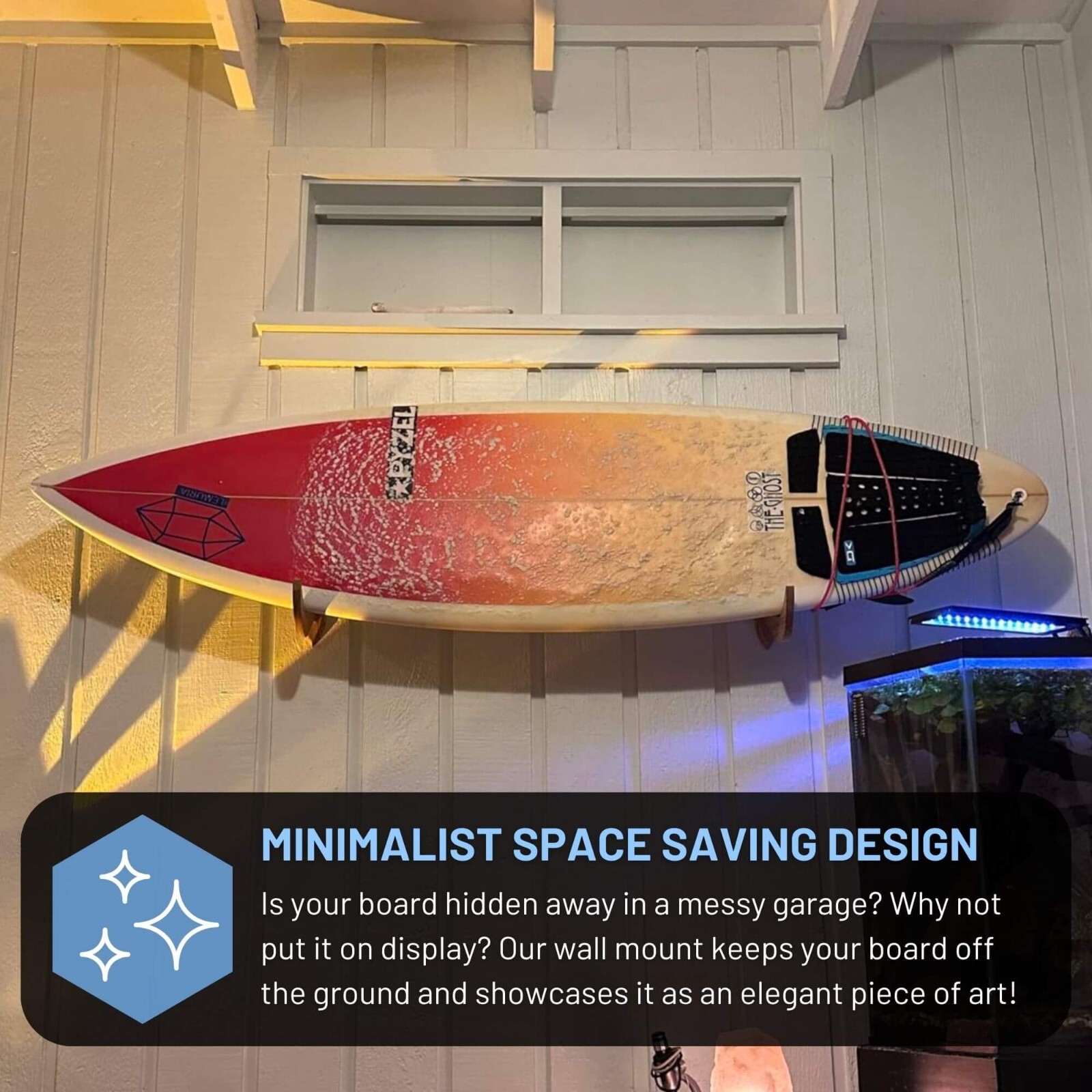 Hang 11 Surfboard Wall Mount – Surf Board Wall Hangers, Wooden Surfboard Rack