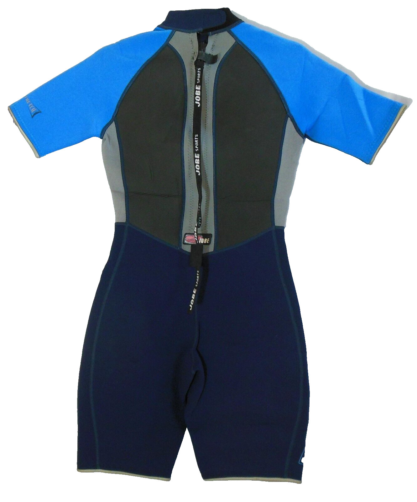 Jobe Sport Wetsuit S Black Gray Blue Spring Shorty Power Stretch 2/1mm? Men VGUC