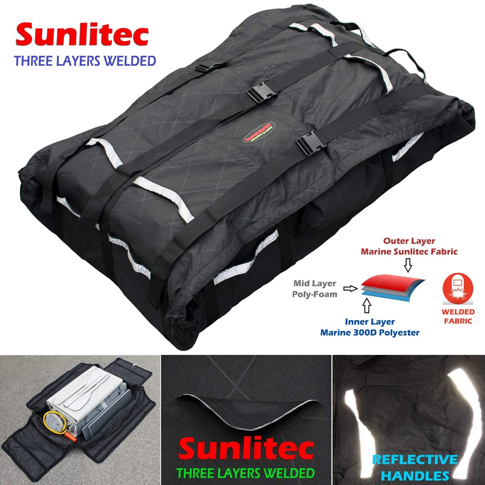Seamax Foldable Inflatable Boat (Hull) Storage and Carrying Bag, with Sunlite…