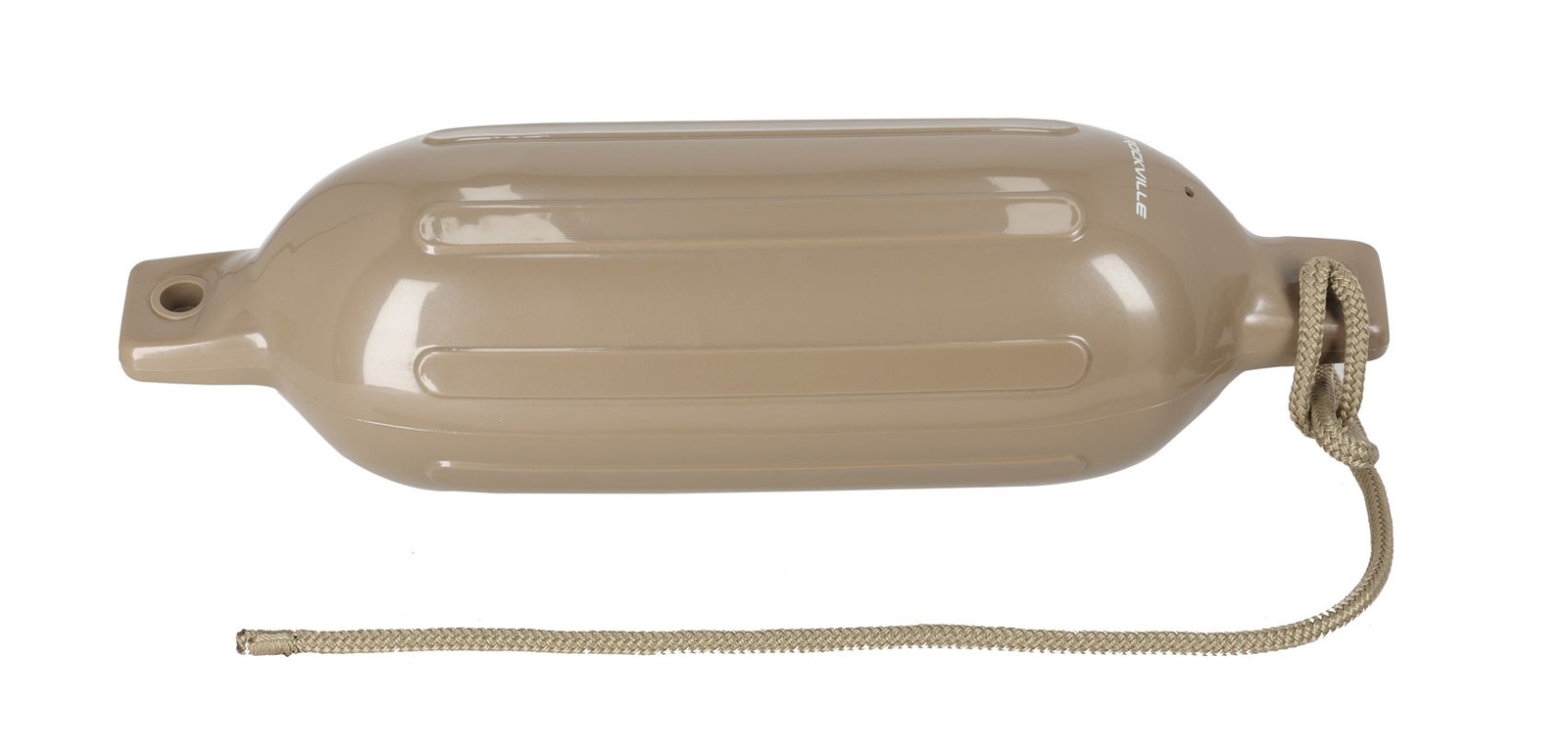 Rockville FEN465-SAND Boat Fender Package 4 Bumpers 6.5″x23″, 4 Covers, 4 Lines