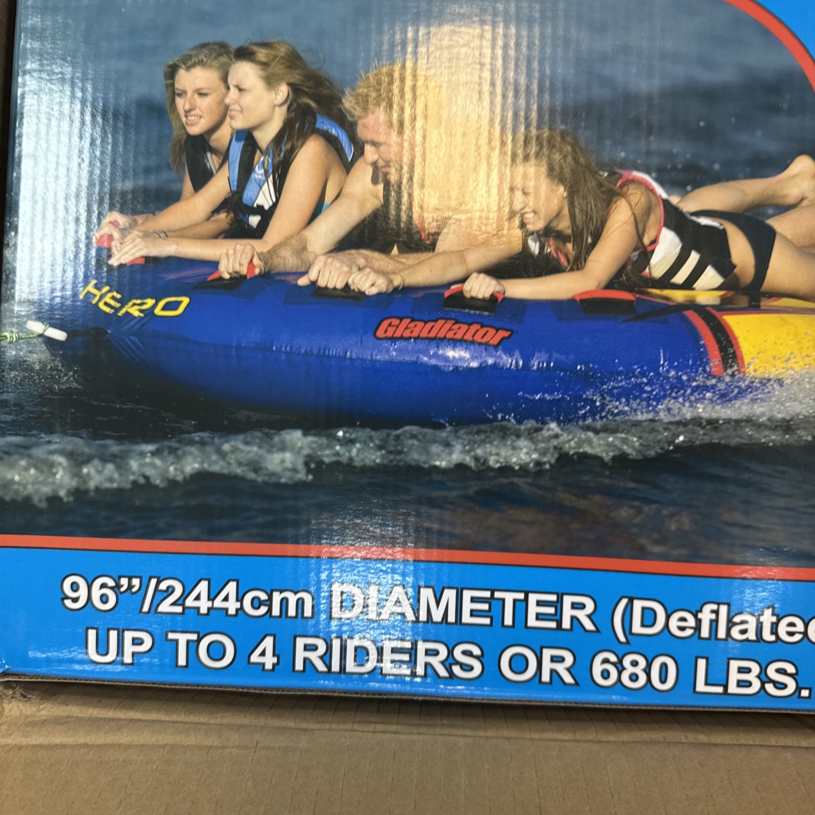 Gladiator Boat Inflatable Towable Tube 357464 | Hero 4-Person