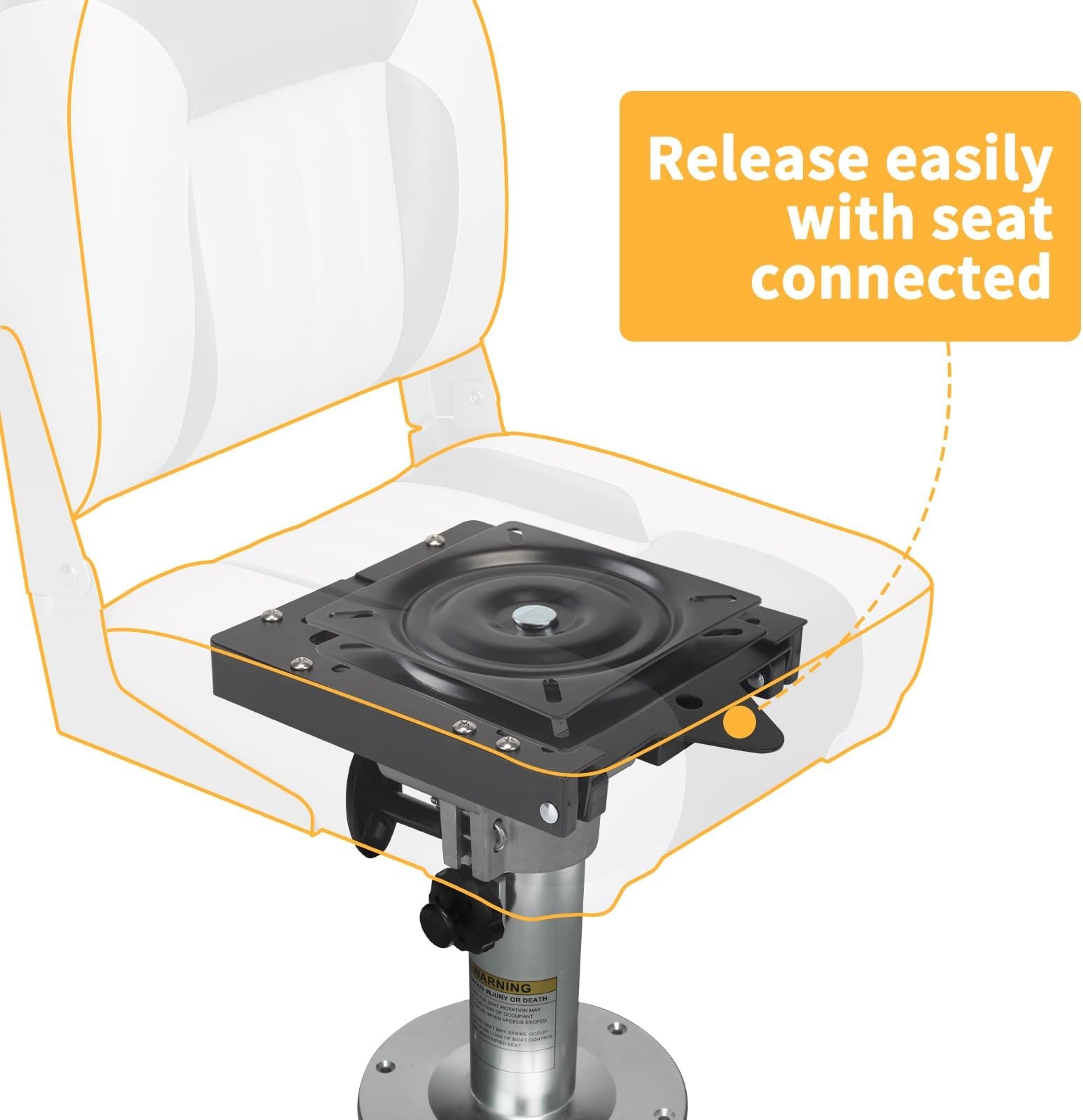 Leader Accessories Quick Disconnect Seat Mount with Boat Seat Swivel (Seat Mo…