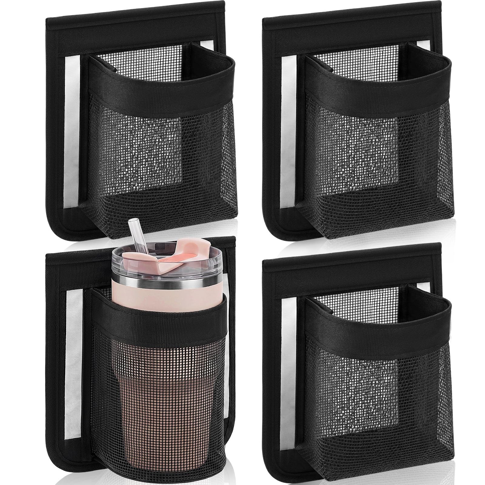 4 PCS Boat Storage Bags 6.5×7.5 Inch SelfAdhesive Mesh Marine Organizer Net