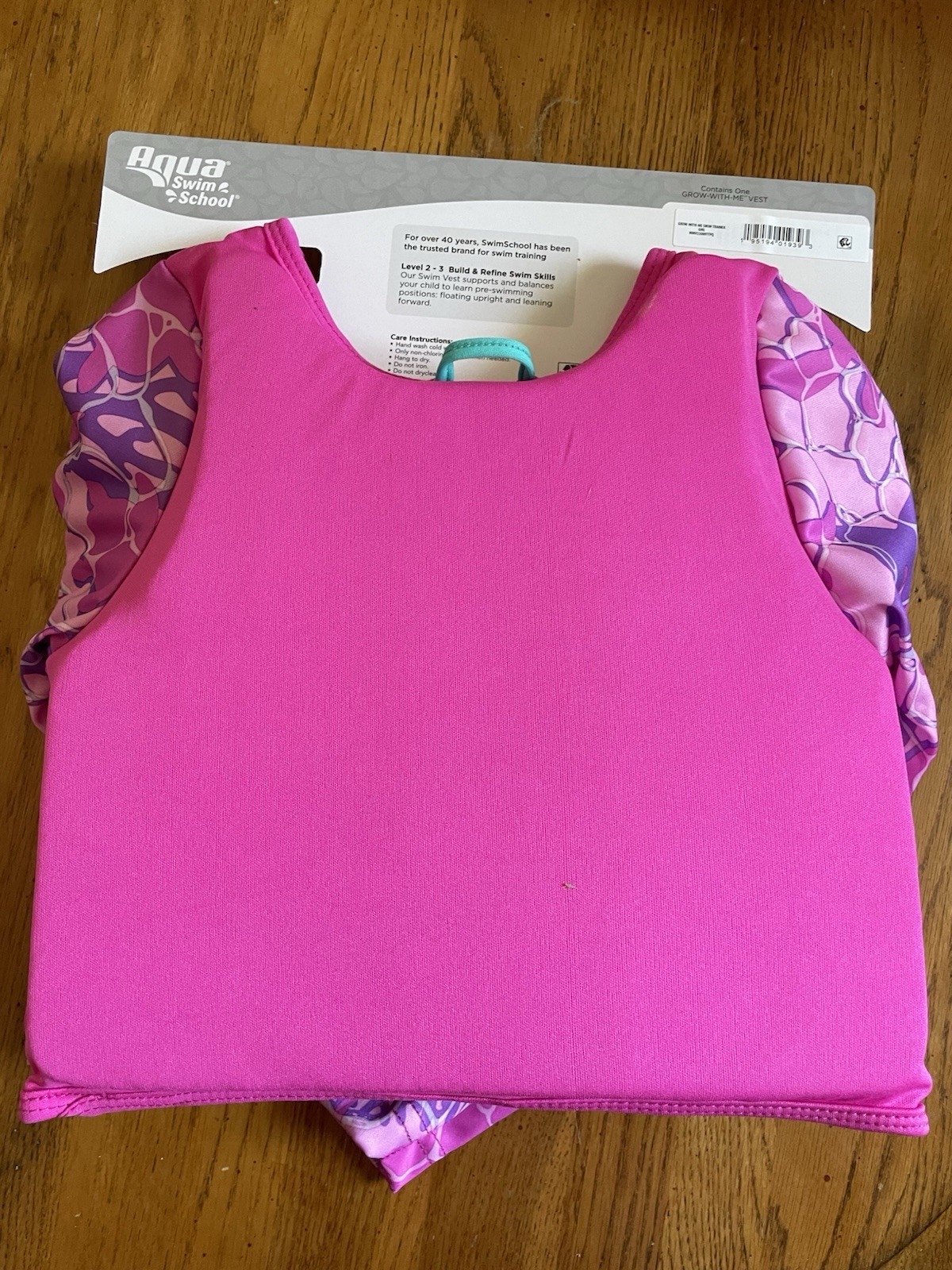 Girls Aqua Swim Vest Level 2 30-50 LBS 3-6 Years Sea Turtle Starfish Shells