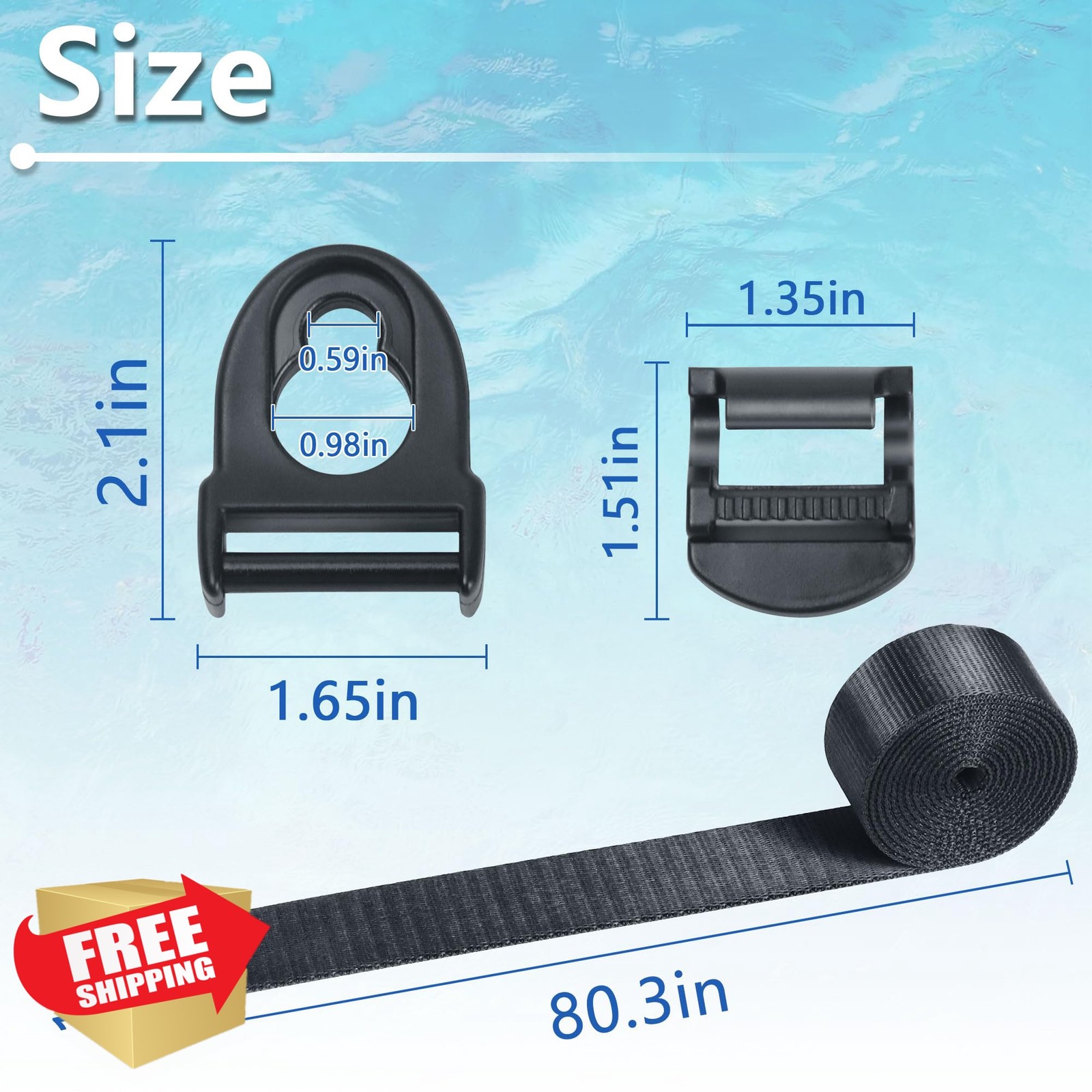 HLOGREE Kayak Seat Clips 4Pcs Straps 8Pcs