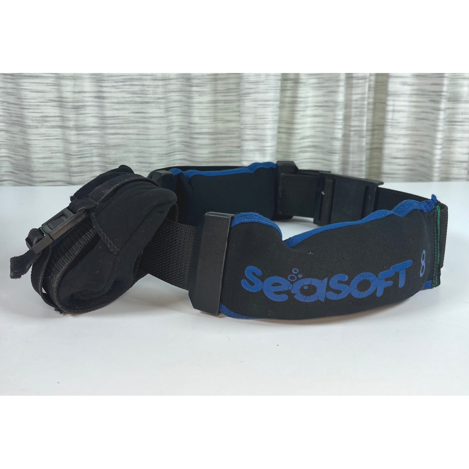Seasoft Scuba Diving Weight Belt Black Blue Size 8 Padded Pockets 9lbs 2oz