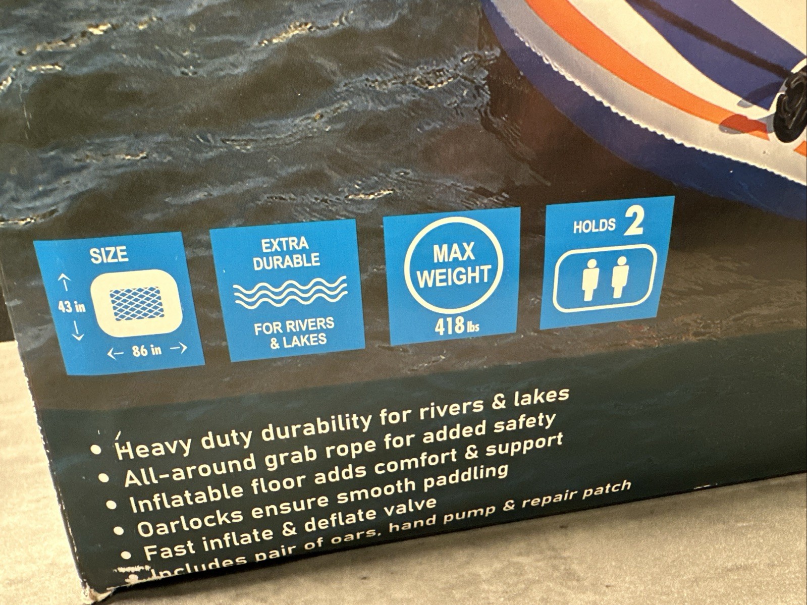 Pathfinder 2 Person Inflatable River Raft Boat w/Pump & Oars BRAND NEW