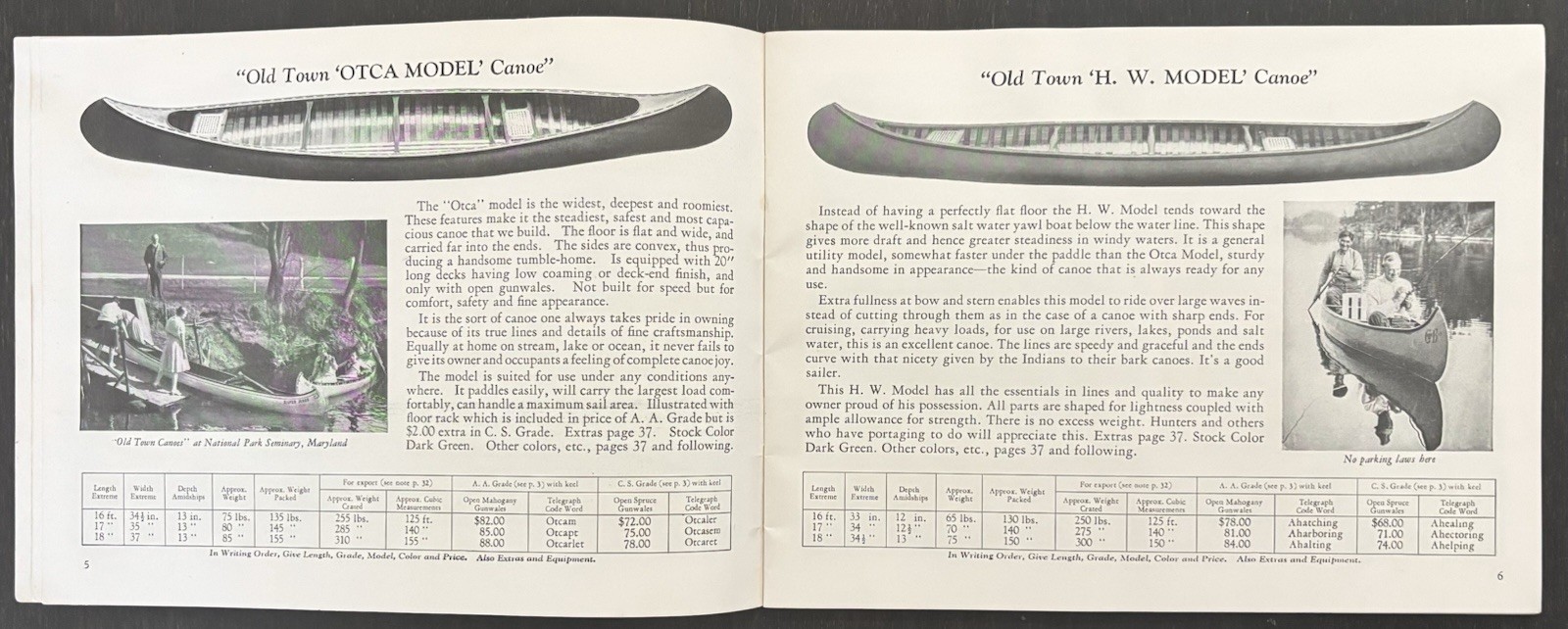 OLD TOWN CANOES & BOATS 1934 CATALOG