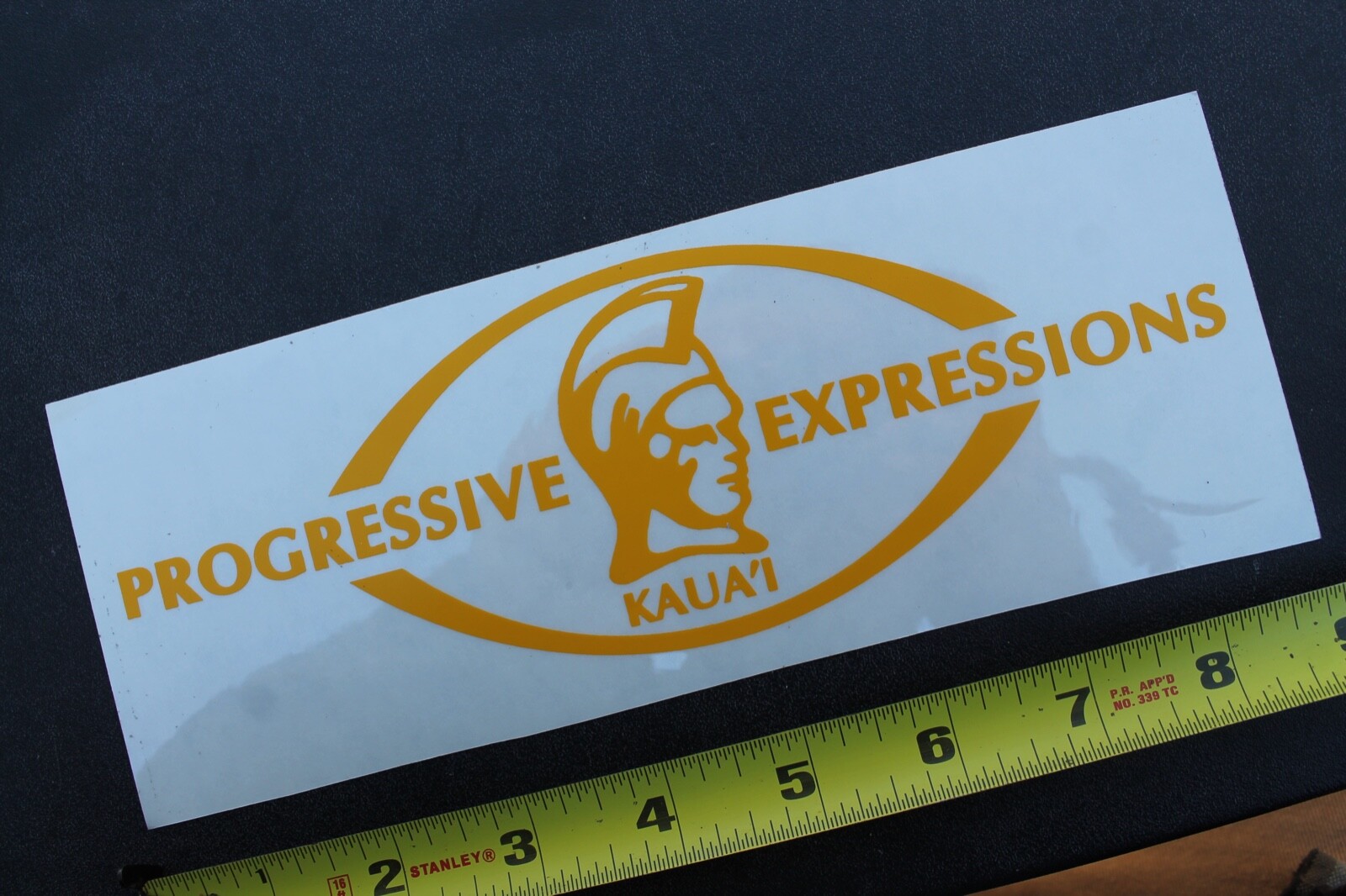 Progressive Expressions Kaua’i Hawaii Clear Yellow V36 Vintage Surfing STICKER