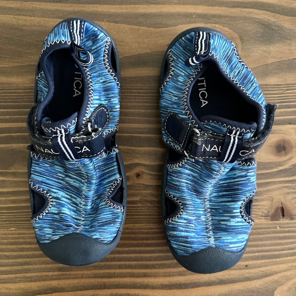 Boys Nautica Blue Navy Striped Kettle Gulf Water Shoes US 11 Toddler Pool Shoes
