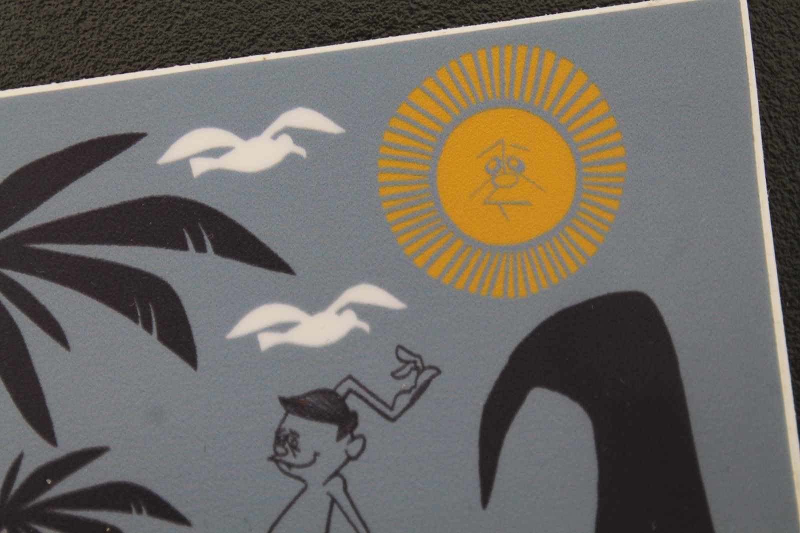 Thalia Surf Shop Laguna Beach CA Surfer Cartoon Grey V7C Vintage Surfing STICKER