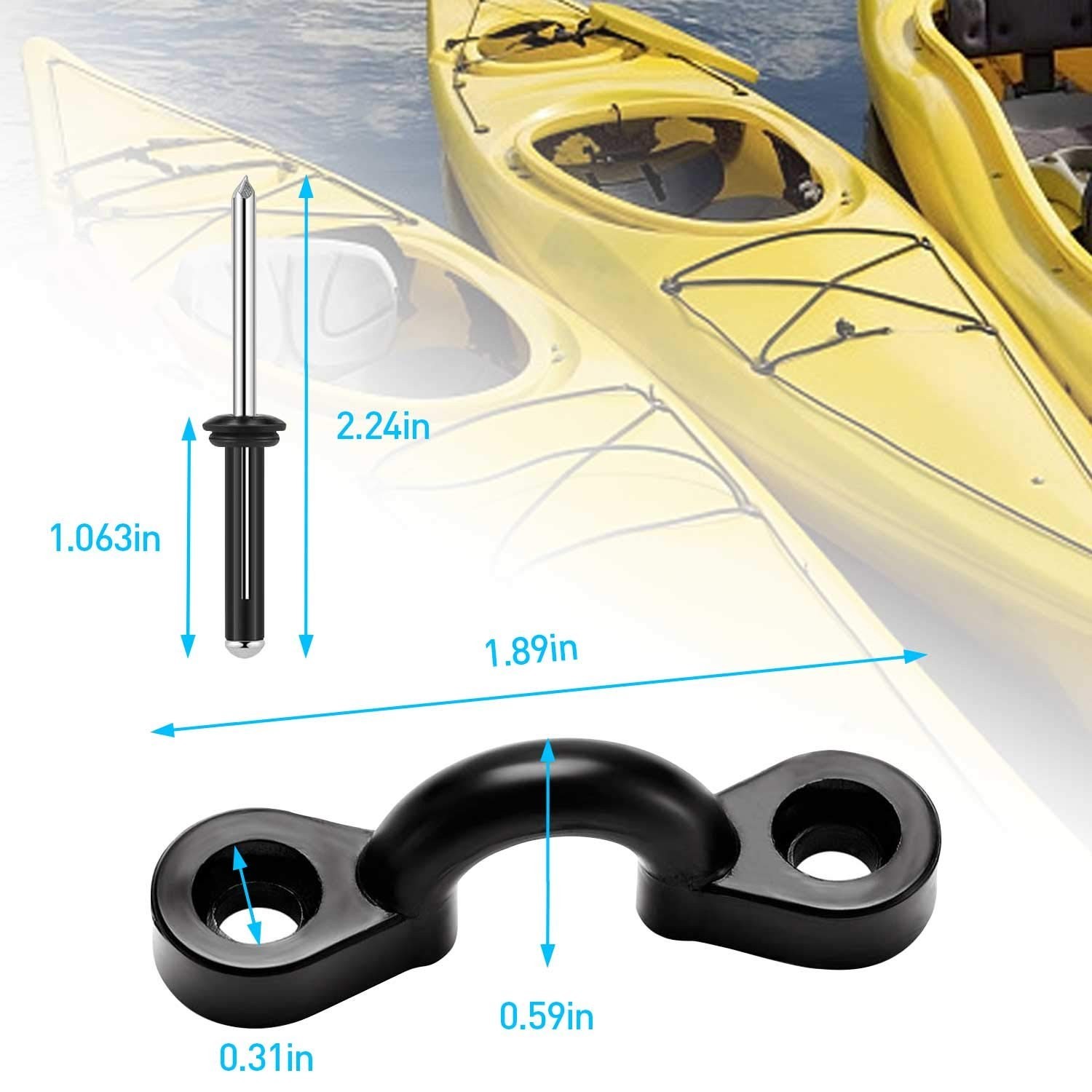 Kayak Carry Handles 2/4 Pack – Replacement Rivet Handles for Sit-On-Top Kayaks